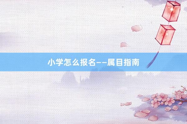 小学怎么报名——属目指南