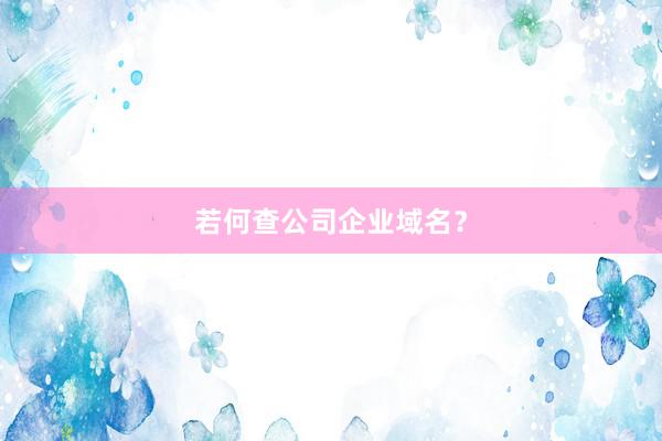 若何查公司企业域名？