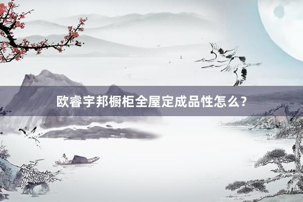 欧睿宇邦橱柜全屋定成品性怎么？