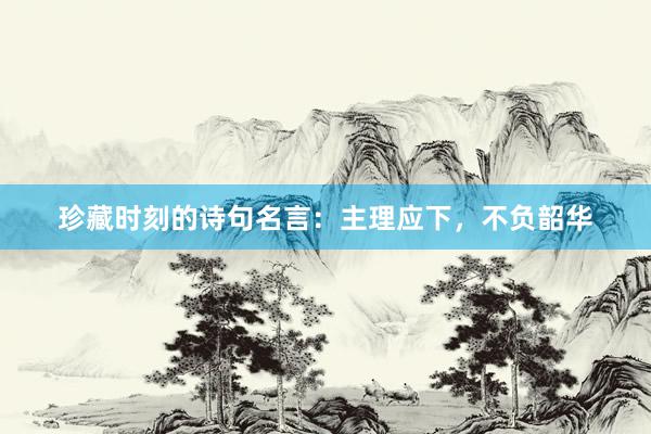 珍藏时刻的诗句名言：主理应下，不负韶华